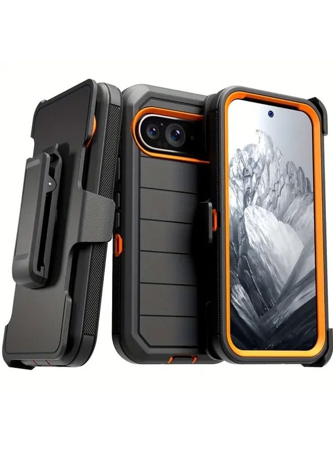 Black Defender Case For Google Pixel 9 4 Layer Drop Shock Dust Proof Protection - Image 1